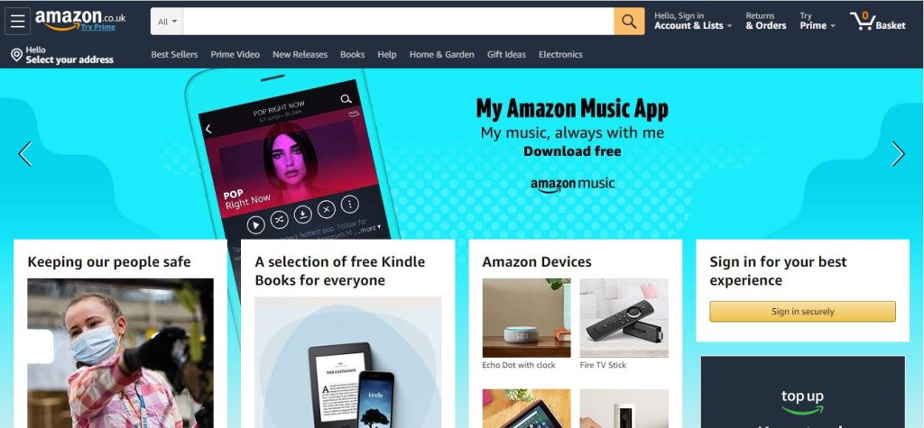 Amazon website.
