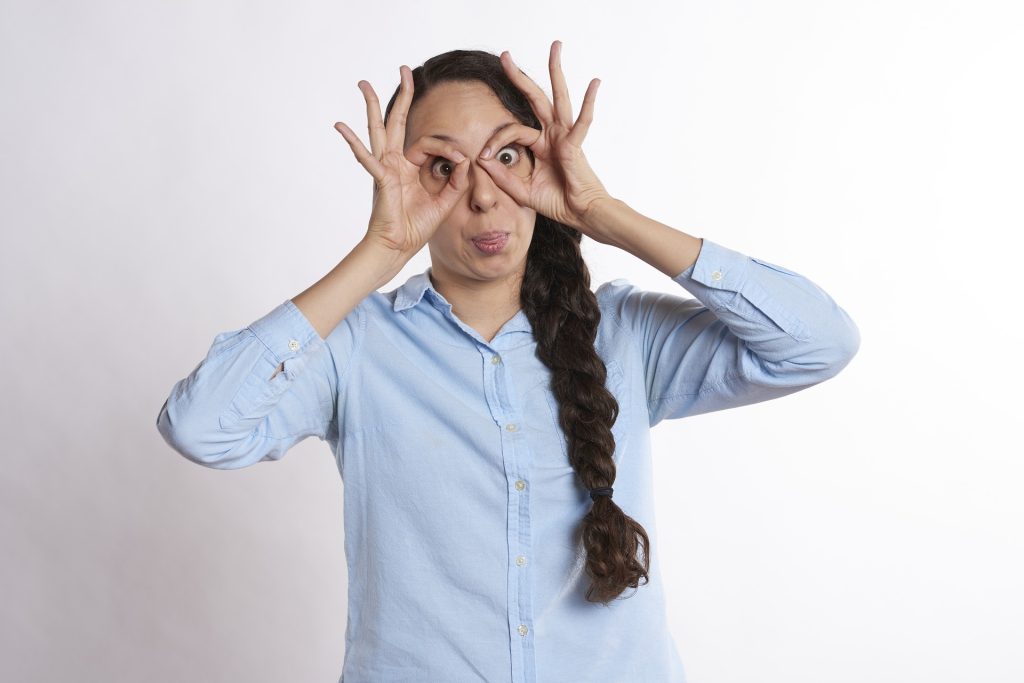 Women pulling a silly face