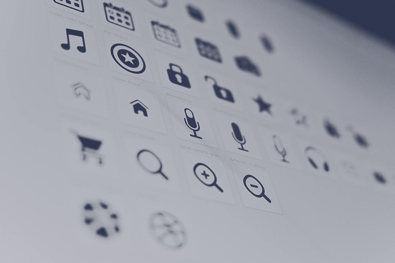 List of icons on a screen.